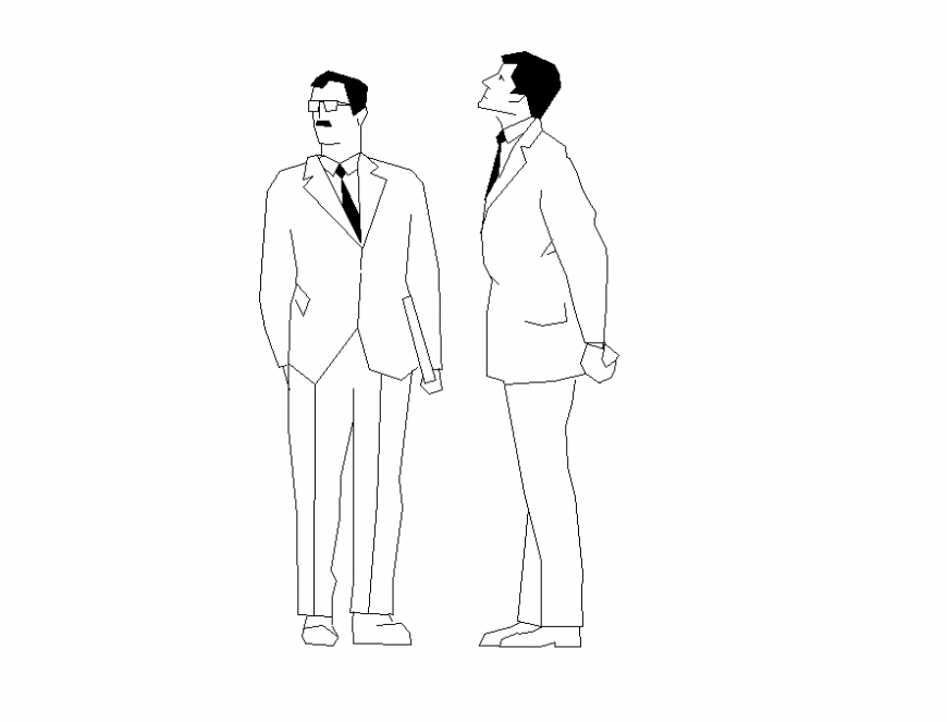  Professional people CAD block detail 2d view dwg file